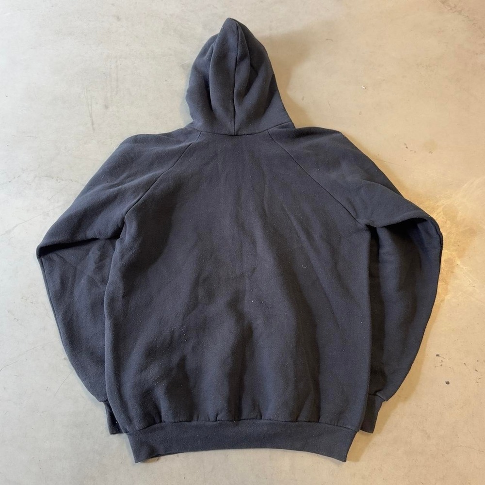 Vintage 80s fruit of the loom blank black raglan hoodie - Picture 3 of 6